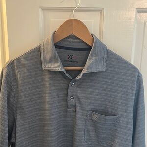 Johnston & Murphy Grey Patterned Polo Shirt